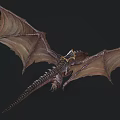 3D Rendered Dragon With Rider Flying In Dark Background Scene