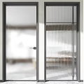 Modern Glass Doors With Frosted And Clear Panels Metal Frames And Handles