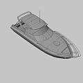 Luxury White And Blue Yacht With Modern Open Deck And Sunshade Design