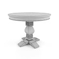 Rustic Wooden Dining Table With White Pedestal Base And Natural Wood Texture