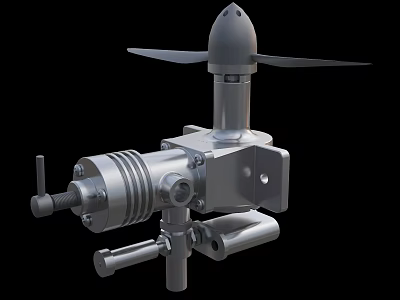 High Quality Industrial Equipment With Metal Structure Rotary Blades And Bracket 3d model