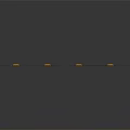 A Row Of Orange And White Speed Bumps On Black Road Surface