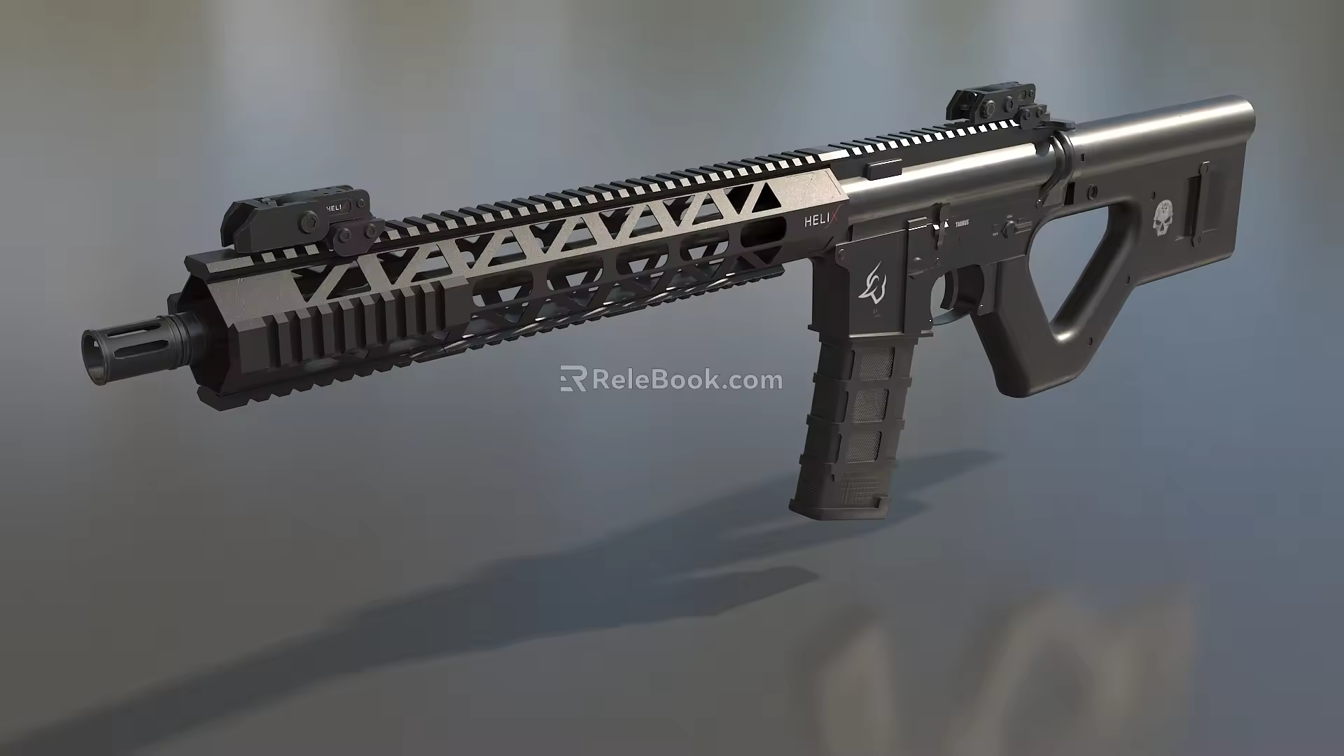 T4Mlok submachine gun carbine automatic rifle machine gun assault rifle low face number low model simple model game film and television level 3d model