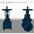 Industrial Equipment Blue Gate Valves With Flanged Ends And Handwheel Operation