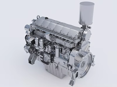 High Performance Industrial Equipment Engine Featuring Heavy Duty Mechanical Components And Metallic Structure 3d model