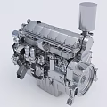 High Performance Industrial Equipment Engine Featuring Heavy Duty Mechanical Components And Metallic Structure 3d model