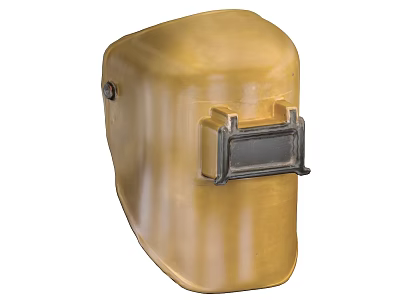 Golden Industrial Welding Helmet With Protective Visor And Safety Design Features 3d model