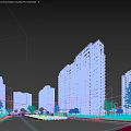 Modern High Rise Residential Buildings With Landscaped Gardens Trees And Water Feature