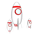 White and Red Rocket Shaped Outdoor Play Equipment for Children with Fun Design