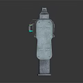 Futuristic Sci Fi Weapon With Metallic Design And Blue Glowing Accents
