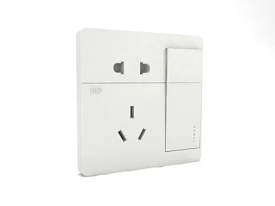 Modern White Switch Panel With Integrated Switch And Power Socket Design 3d model
