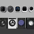 Modern Sleek Washing Machines With Various Colors And Smart Control Panels