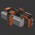 Futuristic Sci Fi Weapon With Orange Gray Mechanical Armored Panels And Pipeline Structure 3d model