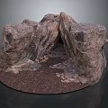 Realistic Rock Cave Structure With Rough Surface And Brown Earthy Base 3d model