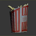 Crispy French Fries In Wendy's Red And White Striped Paper Container