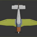 Colorful Toy Airplane With Yellow Wings White Body Orange Nose And Propeller