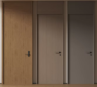 Modern Minimalist Single Door Room Door Bedroom Door Flat Door Solid Wooden Door Swing Door 3d model