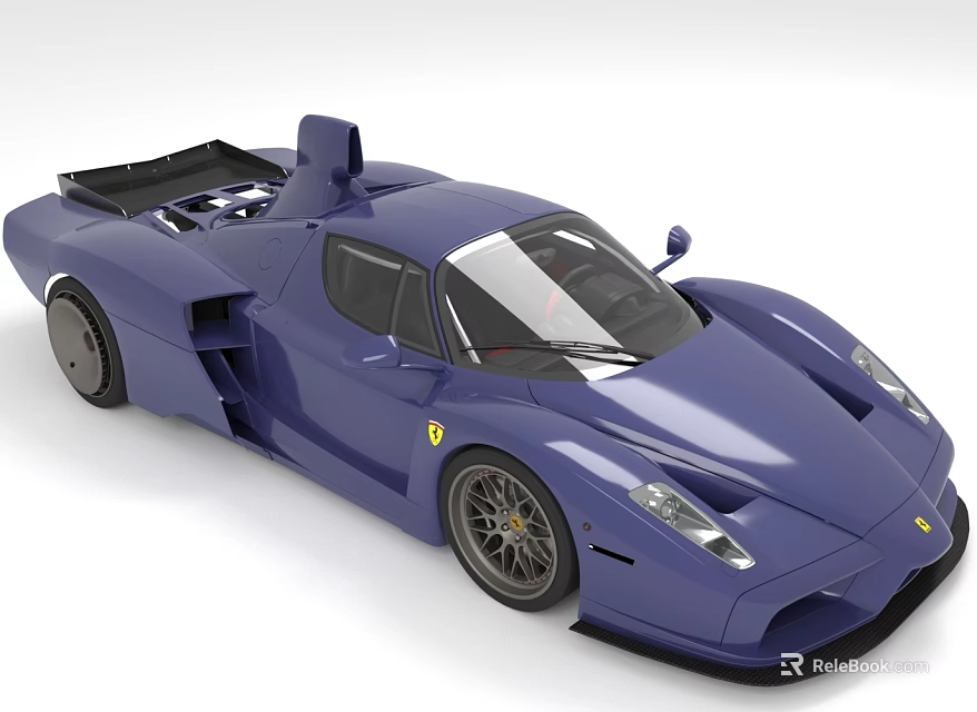 Blue Ferrari Supercar Aerodynamic Design Showcase 3d model 