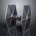Detailed Cosmic Starfighter Model With Twin Hexagonal Wings And Metallic Cockpit