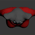 Game Movie Character With Red Outfit Unique Hairstyle Mechanical Head And Silver Accents Design