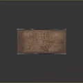 Wooden Skateboard Ramp Featuring Brown Scratched Surface And Blue Edges