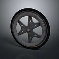 Modern Car Tire With Star Shaped Spokes And Alloy Wheel Design