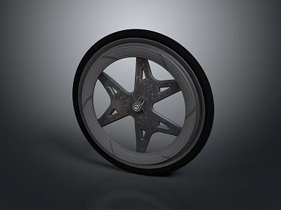 Modern Car Tire With Star Shaped Spokes And Alloy Wheel Design 3d model