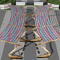 Folding Line Modeling Park Corridor 3d model