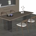 Modern Dining Table Combination Solid Wood Dining Table Long Dining Table 3d model