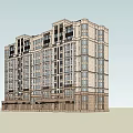 Modern Residential Building Exterior with Multiple Floors Large Windows and Entrance Design