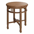 Round Wooden Practical Durable Functional Table With Sturdy Cross Legs Design 3d model