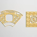 New Chinese-style carved screen partition 3d model