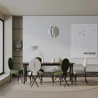 Modern table combination 3d model