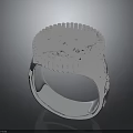 Elegant Silver Ring With Intricate Filigree Design And Diamond Accents Shiny Polished Surface