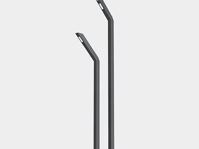 Modern Black Metal Pole Outdoor Lights With LED For Garden Pathway 3d model