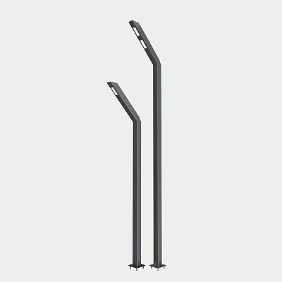 Modern Black Metal Pole Outdoor Lights With LED For Garden Pathway 3d model