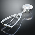 Silver Metal Ice Cream Scoop Tool For Serving Delicious Frozen Dessert