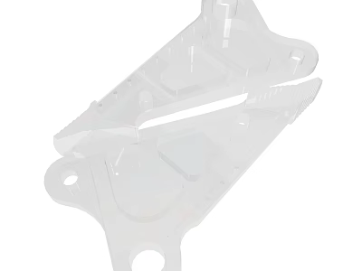 Transparent Plastic Mechanical Component With Mounting Holes And Durable Structure For Industrial Use 3d model