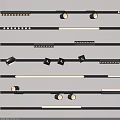 Modern Linear Downlights And Spotlights With Sleek Strip Design For Interior Lighting 3d model