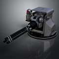 Mechanical Turret Device With Dual Barrels Rotating Base Control Panel And Red Light Indicator