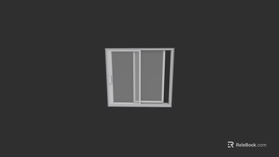 White Frame Casement Window With Clear Glass Modern Design For Home 3d model 