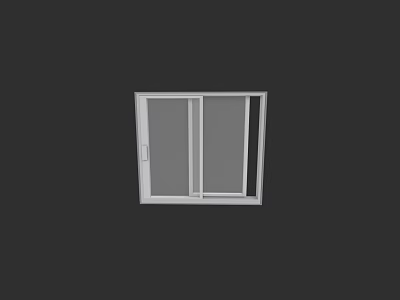 White Frame Casement Window With Clear Glass Modern Design For Home 3d model