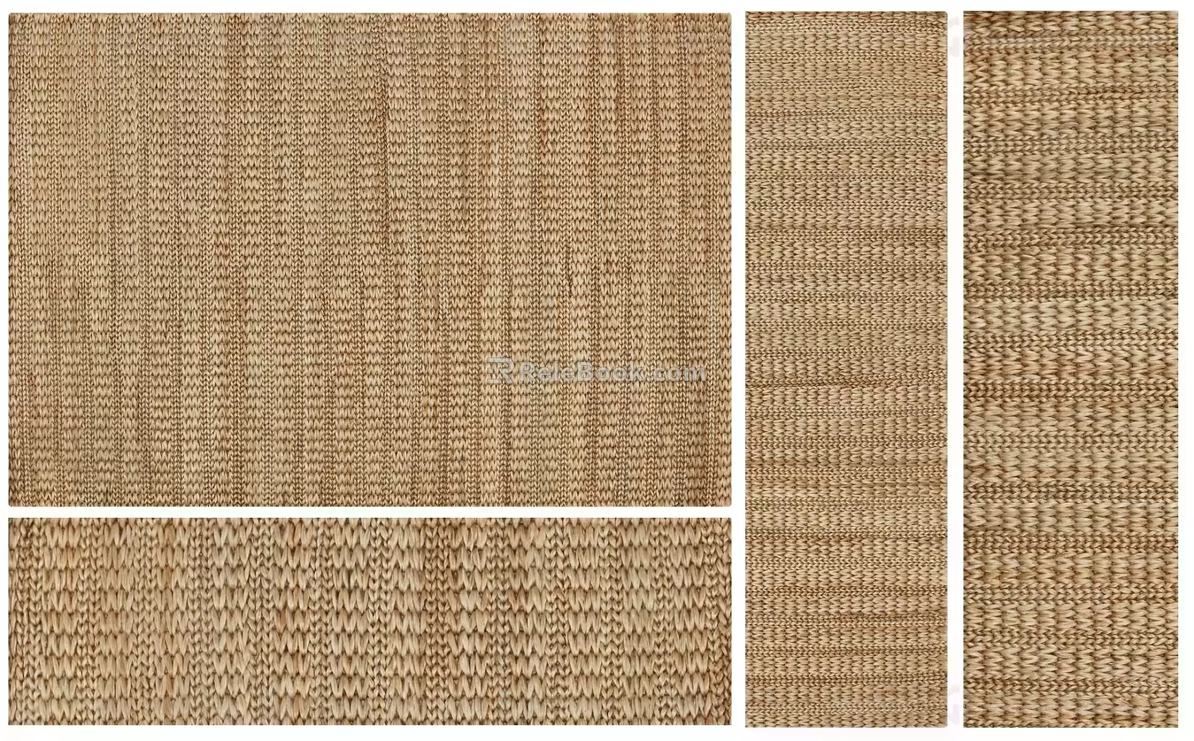 Quiet Woven Jute Carpet Woven Material Carpet Hemp Rope Carpet Quiet Country Style Carpet Creative Rattan Carpet 3d model