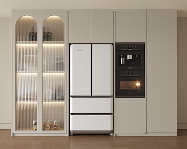 Modern Decorative Cabinet Embedded Refrigerator Sideboard Wine Cabinet Refrigerator Wine Cabinet 3d model