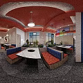 Commercial Kitchen Interior With Stainless Steel Cabinets Worktables Appliances And Large Window