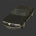 Vintage Black Sedan With Classic Design Front Grille And Headlights