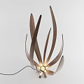 Modern Bronze Floor Lamp With Slender Metal Blades And Elegant Structure Design