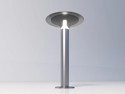 Modern Stainless Steel Outdoor Pillar Light With Round Shade And Bright Illumination 3d model