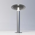 Modern Stainless Steel Outdoor Pillar Light With Round Shade And Bright Illumination