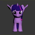 Cute Pink Pony Toy With Purple Mane Horn Wings And Star Tail